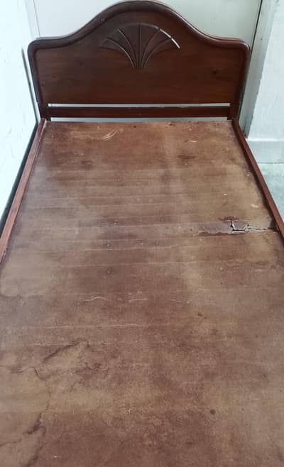single bed pure wooden + molty foam