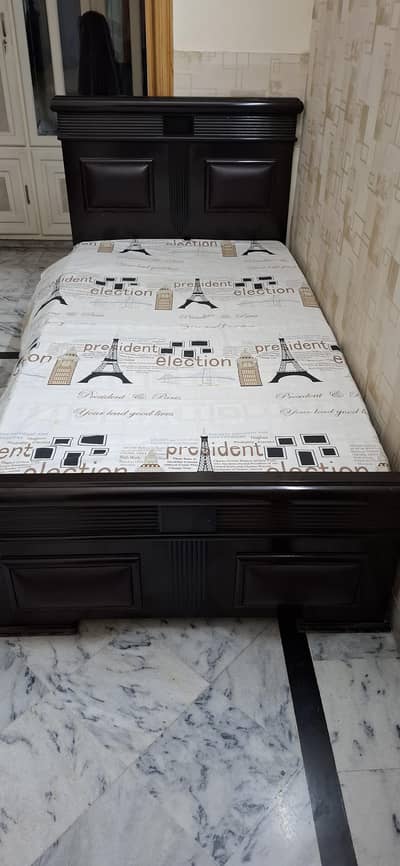 Single Bed - Wooden With Mattress