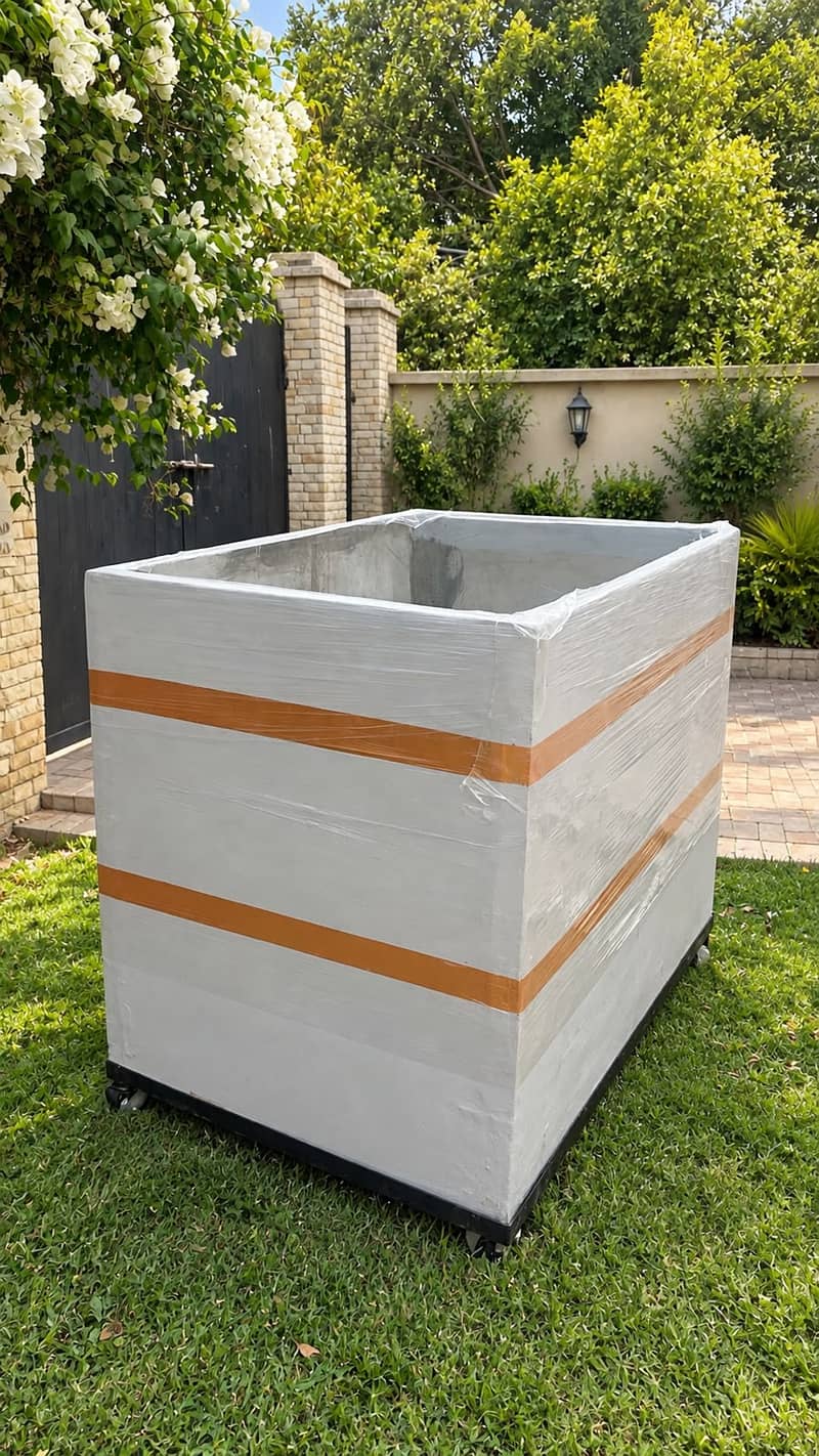  Large Solid Cement Planter with Trolley – Karachi 0