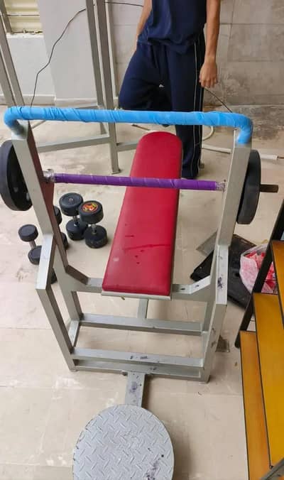 bench press with twister and captain's chair with pull up bars