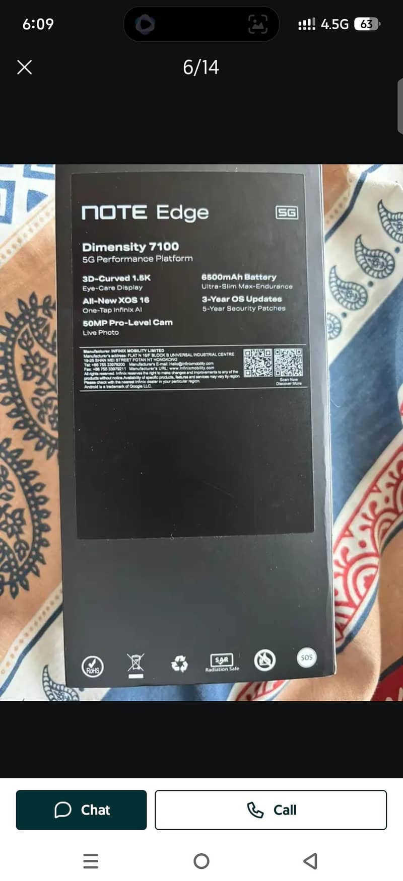 Infinix note edg 1