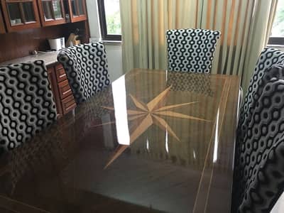 Bespoke 6 seater dining table and chairs