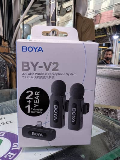 BOYA BY-V2 Wireless Microphone | 2.4GHz | Dual Mic - 1 Month Used