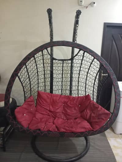 Double Seater Swing Chair Jhoola with Stand, Cushion Set