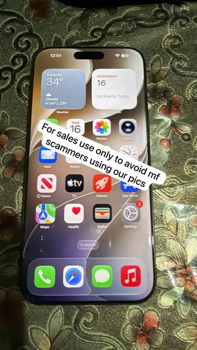 Iphone 16 Pro Max 256GB LLA NON PTA (Not JV)