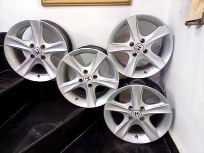 Imported Alloy Rims 15"Inches 4-Nuts 100-PCD for City, Civic, Corolla