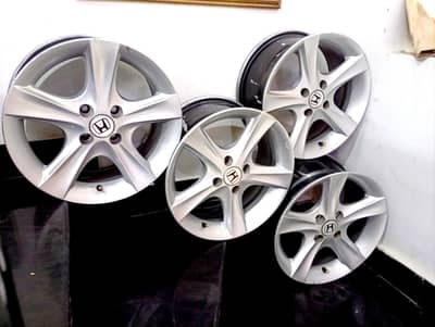 Imported Alloy Rims 15"Inches 4-Nuts 100-PCD for City, Civic, Corolla