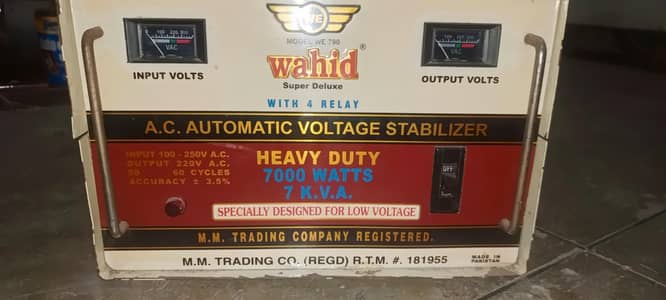 Wahid Super Deluxe 7KVA Automatic Voltage Stabilizer – Heavy Duty