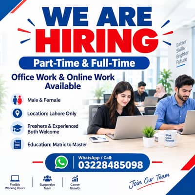 office work and part time work for males and females