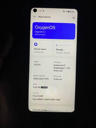 One Plus 9R urgent sale