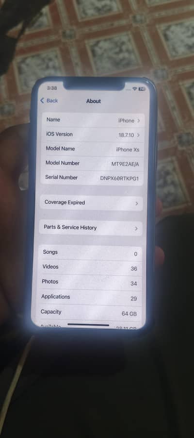 Apple iPhone XS ,64 gb 03004606362