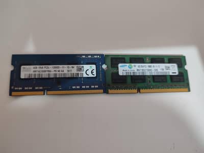 8GB DDR3 Laptop Ram kit 2x4GB(Samsung and hynix)
