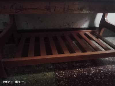 Solid Wooden Center Table / Coffee Table with Bottom Rack