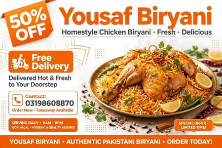 Biryani shop poster design -500rs- 1 ghante me