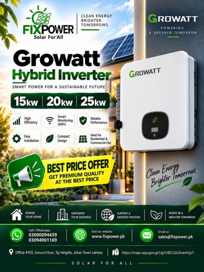 Growatt Hybrid Inverter 15kW | 20kW | 25kW | 3 Phase | New Stock