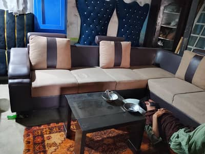 L shape sofa 7 seater for sale. condition 9/10