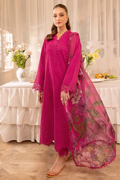 Beautiful 3 Pcs Women's Unstitched Embroidered Suit