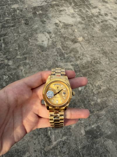 Golden automatic Day & Date Golden stone dial