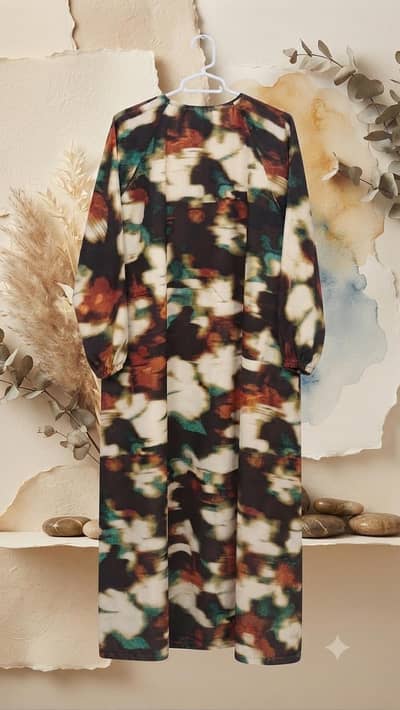 Printed colourful abaya