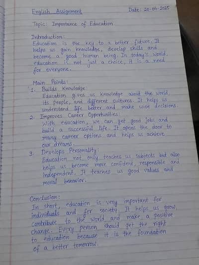 assignment work