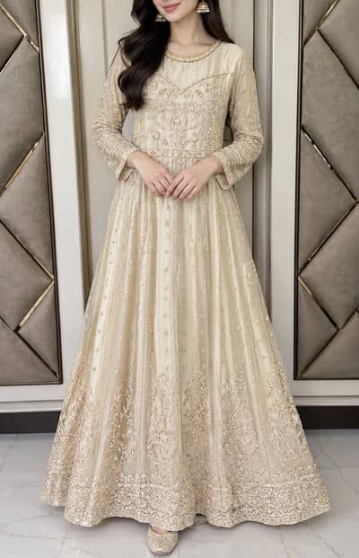 Urgent Sale Beautiful Embroidered Pakistani Maxi/Anarkali – Party Wear
