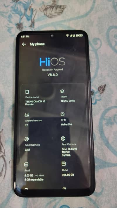 Tecno CAMON 18 Premier 8+5/256 60x camera zoom