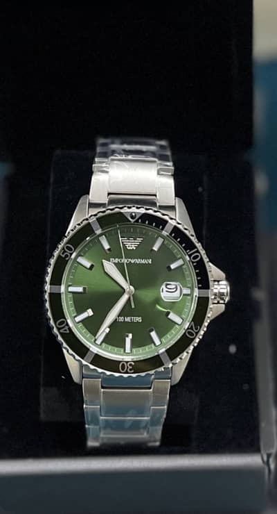 Emporio Armani Green Dial Men’s Stainless Steel Watch