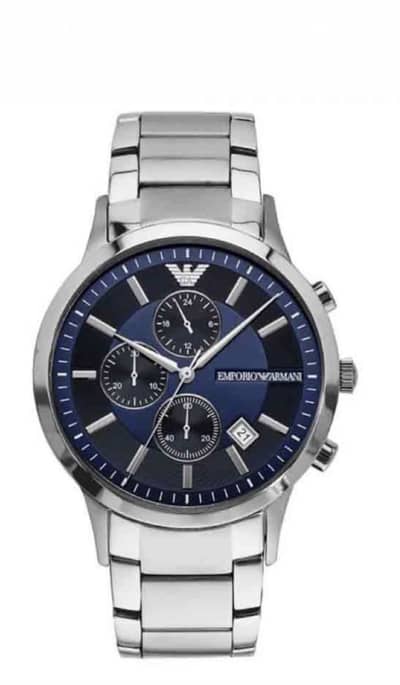 Emporio Armani Men’s Blue Dial Chronograph Stainless Steel Watch