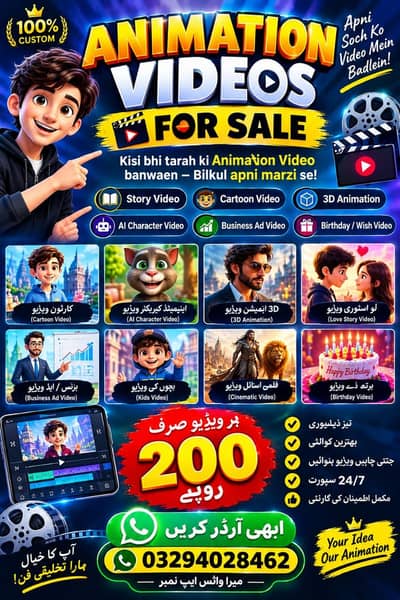 Ai videos and pictures and animations and cartoons available