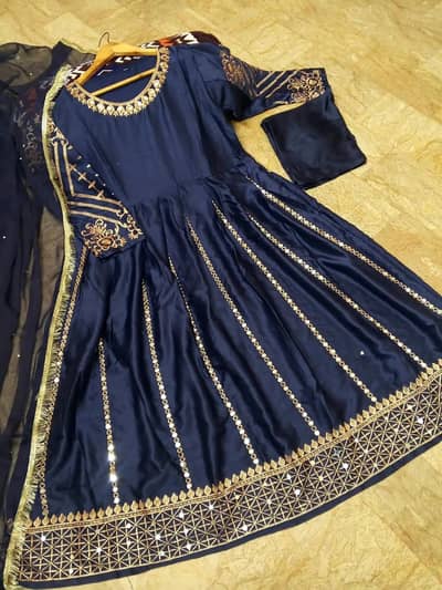 Women's Heavy Embroidered Silk Maxi 3 Piece