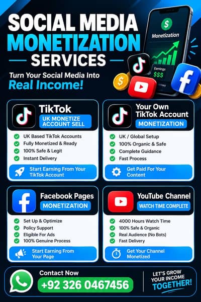Social Media Monetization Services | TikTok, Facebook & YouTube