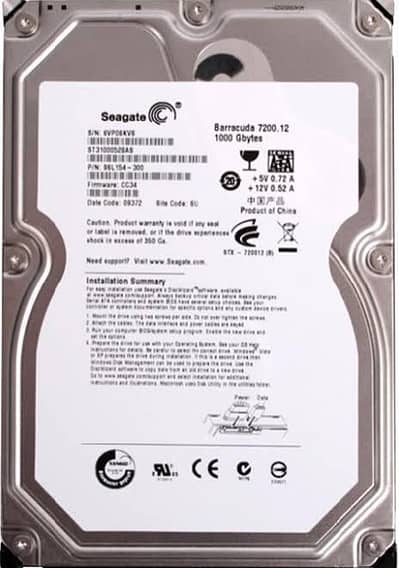 Seagate 1TB HDD,hard disk for PC 1TB,100% health like new