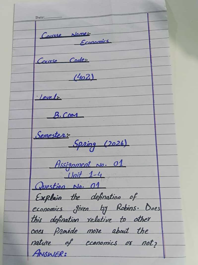 AIOU Spring & Autumn semester Assignment 0