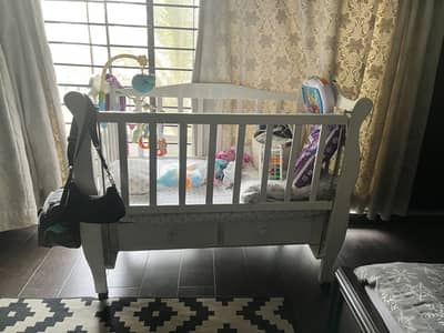 Baby cot pure oak wood