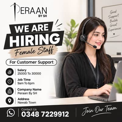  Female Customer Support Staff Required