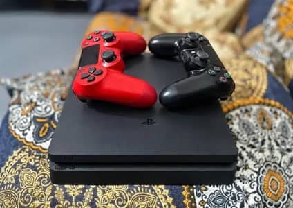 PS4 Slim 500GB For Sale with 2 Original Controllers