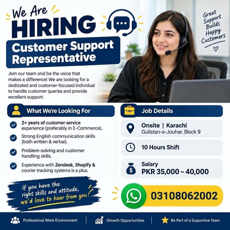 Customer Support Representative – E-Commerce | CSR 0