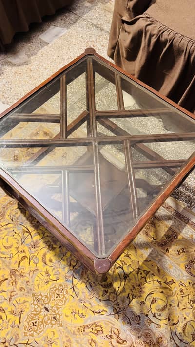 Wooden Tables with glass