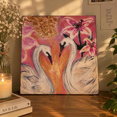 swan painting the sign of love