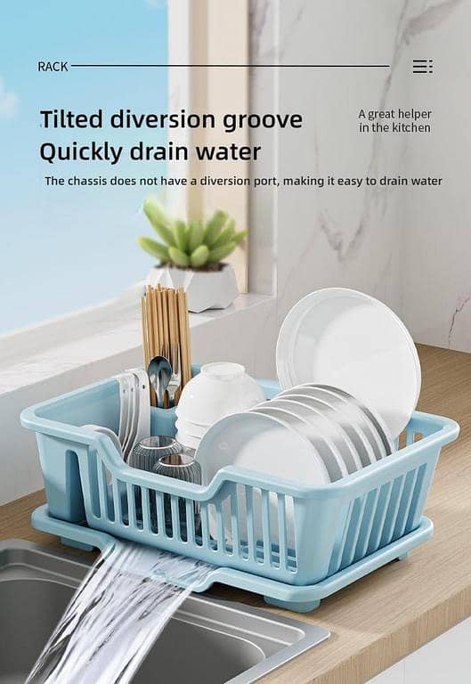 Fast Forward Dish Drainer Rack – Innovative PP Plastic Drying Tray for Kitchen Sink – Compact & Hygienic Design