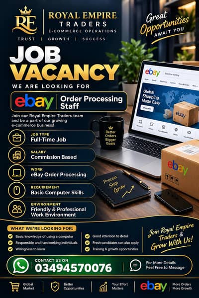 eBay Order Processing Staff Required