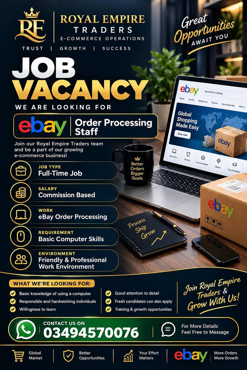 eBay Order Processing Staff Required 0
