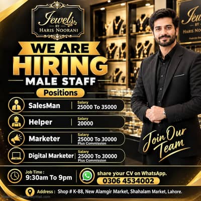 Salesman Required | Helper job | Marketer staff required | Jobs