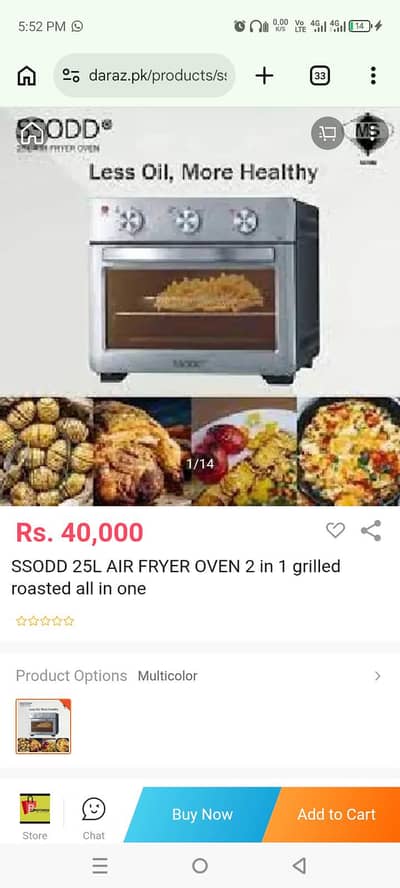 SSODD 25L AIR FRYER OVEN 2 in 1 grilled roasted all in one