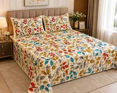 Premium Printed Double Bedsheet Set – Beautiful Design