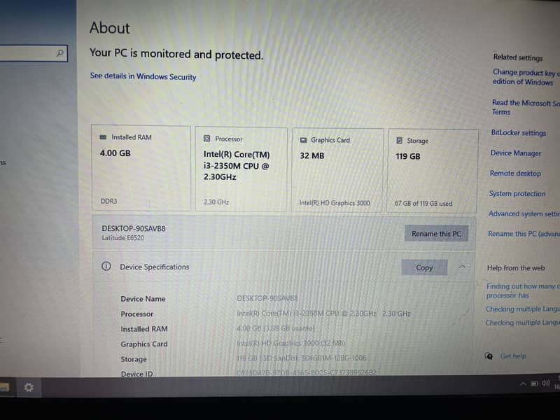 Core I3 2gen SSD 8