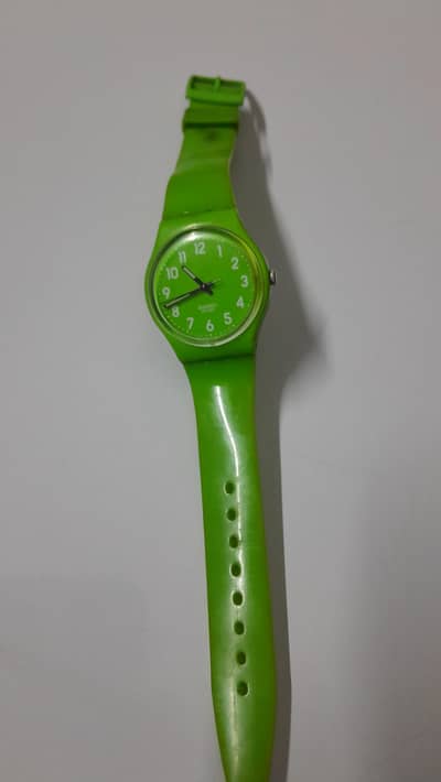 ORIGNAL SWATCH SWISS NEON GREEN UNISEX WATCH RARE PIECE
