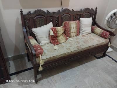 Carved and pure Shisham wood sofa set