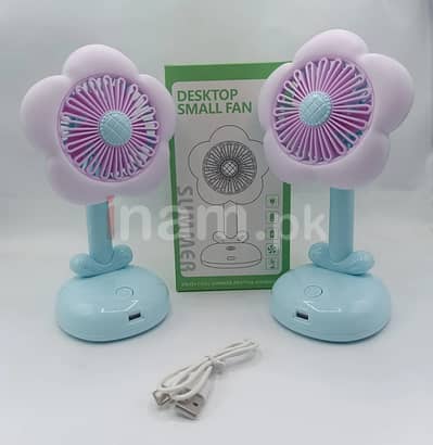 Rechargeable 2 in 1 Portable Small Fan with Light for Desk, Bedside
