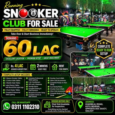 Rasson Snooker Table|Snooker Club|Snooker Setup SialkotBilliard Tables